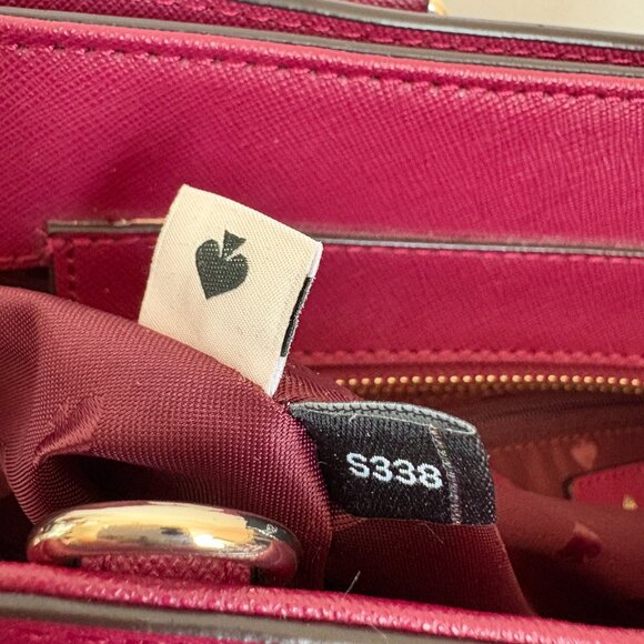 Kate Spade Laurel Way Reese Satchel Crossbody Saffiano Leather Blackberry/Maroon - Picture 14 of 15